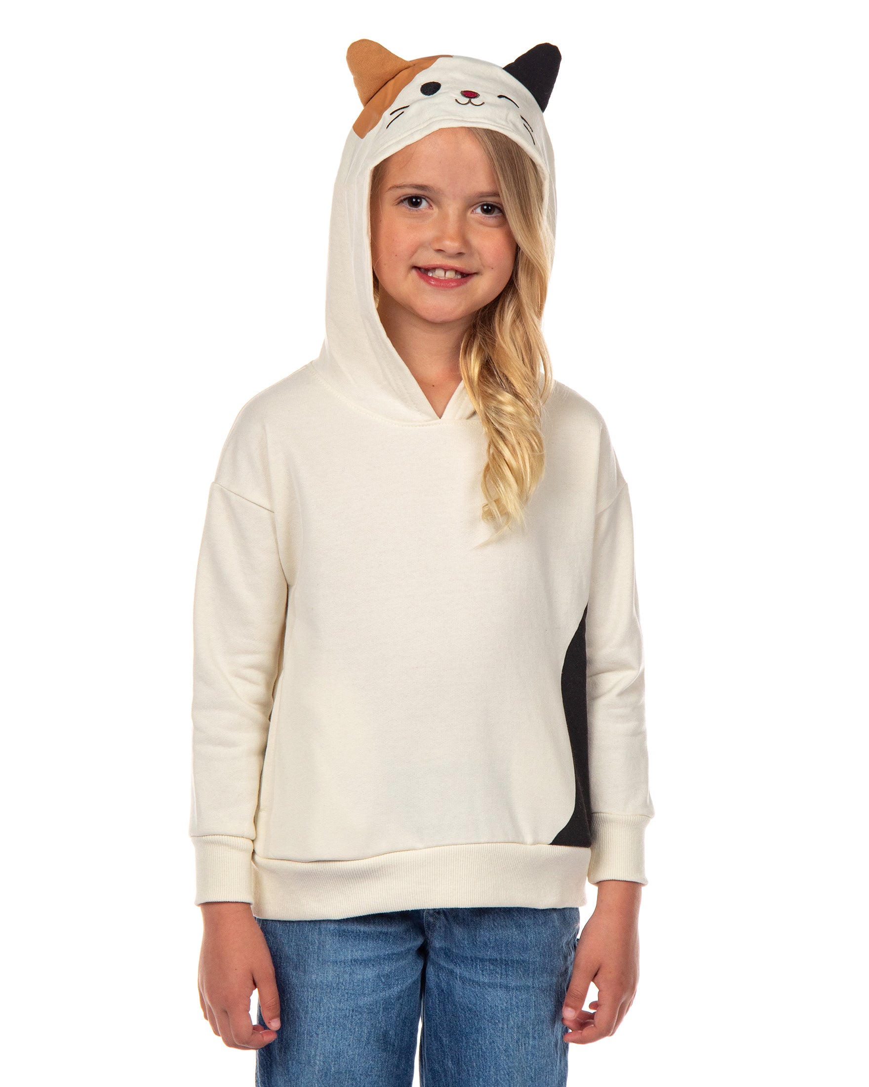 Squishmallows Hoodie Girls' Cam The Cat 3D Plush Ears Sweatshirt