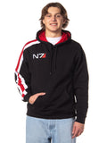 Mass Effect Men's N7 Logo Embroidered Gamer Pullover Hoodie