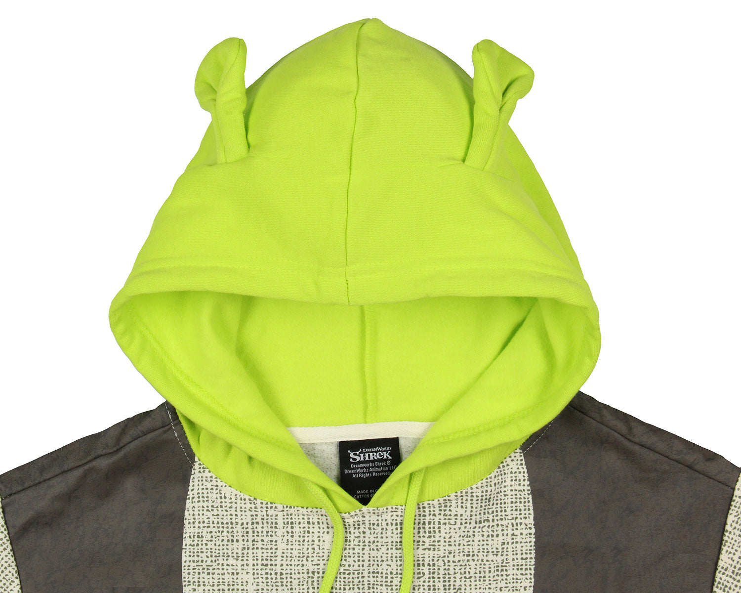 Shrek Costume Pullover Hoodie Sweatshirt With 3D Trumpet Ears On Hood