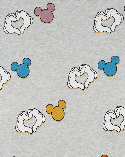 Disney Women's Mickey Mouse Heart Hands Allover Print T-Shirt Adult
