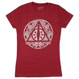 Harry Potter Womens' The Deathly Hallows Henna Design Graphic T-Shirt