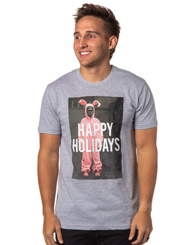 A Christmas Story Men's Ralphie Bunny Suit Happy Holidays Adult T-Shirt