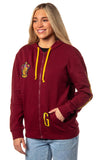 Harry Potter Womens Hogwarts Alumni House Crest Lightweight Zip-Up Hoodie