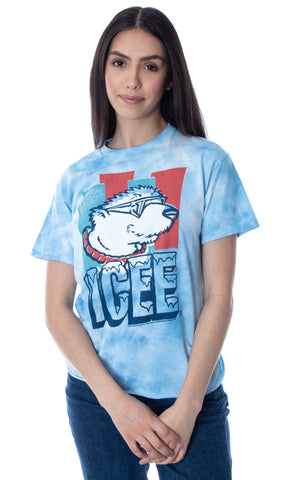 ICEE Women's Shirt Vintage Icee Polar Bear Logo Tie Dye Crop Top Tee Shirt