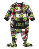 Dr Seuss The Grinch Who Stole Christmas White Buffalo Plaid Matching Family Pajama Set