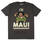 Disney Mens' Moana Maui I'm Maui Distressed Graphic Print T-Shirt