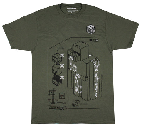 Minecraft Men's Iron Golem Strong Arms Adult Gaming Graphic Print T-Shirt