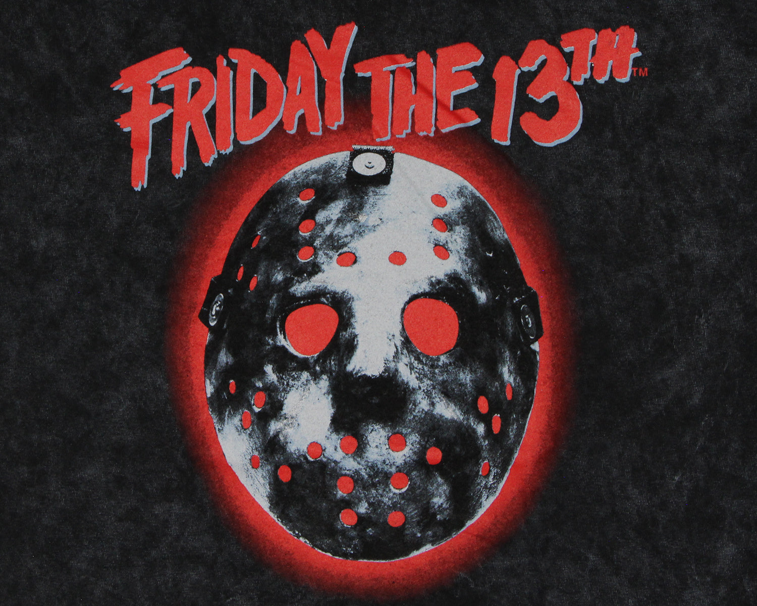 Friday The 13th Men's Jason Mask Red Back Light Mineral Wash T-Shirt