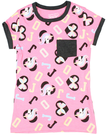 Nickelodeon Jojo Siwa Girls' Unicorn Glitter nice Ringer T-Shirt