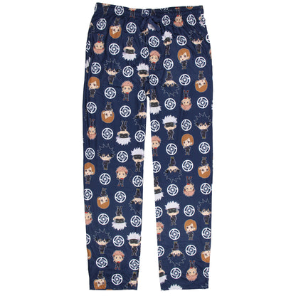 Jujutsu Kaisen Men's Chibi Sorcerers School Logo Allover Print Lounge Pants