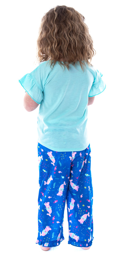 Peppa Pig Toddler Girls' Pajamas Mermaid Fun 2 Piece Sleepwear Set (2T)