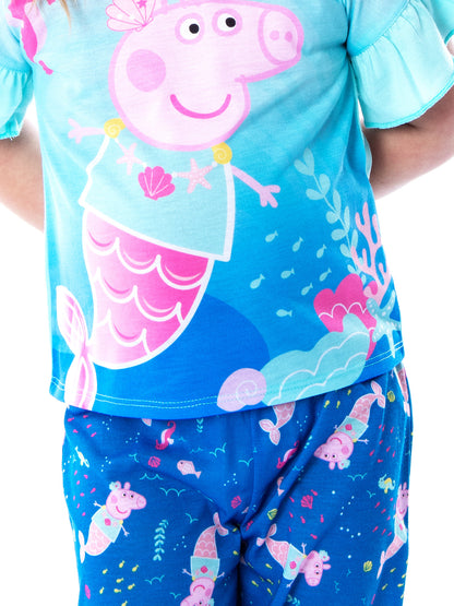 Peppa Pig Toddler Girls' Pajamas Mermaid Fun 2 Piece Sleepwear Set (2T)