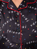 Friends TV Show Girls' TV Series Logo 3 Piece Pajama Shortie Lounge Set