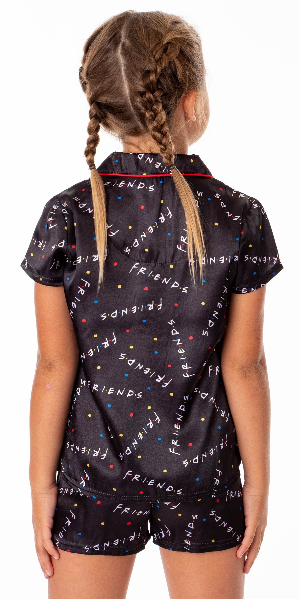 Friends TV Show Girls' TV Series Logo 3 Piece Pajama Shortie Lounge Set