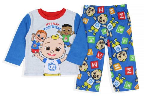 CoComelon Toddler Boys' Let's Play Long Sleeve Pajama Shirt Pants Set