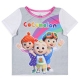 CoComelon Toddler Girls' Rainbow Short Sleeve Shirt And Pants 2PC Pajama Set