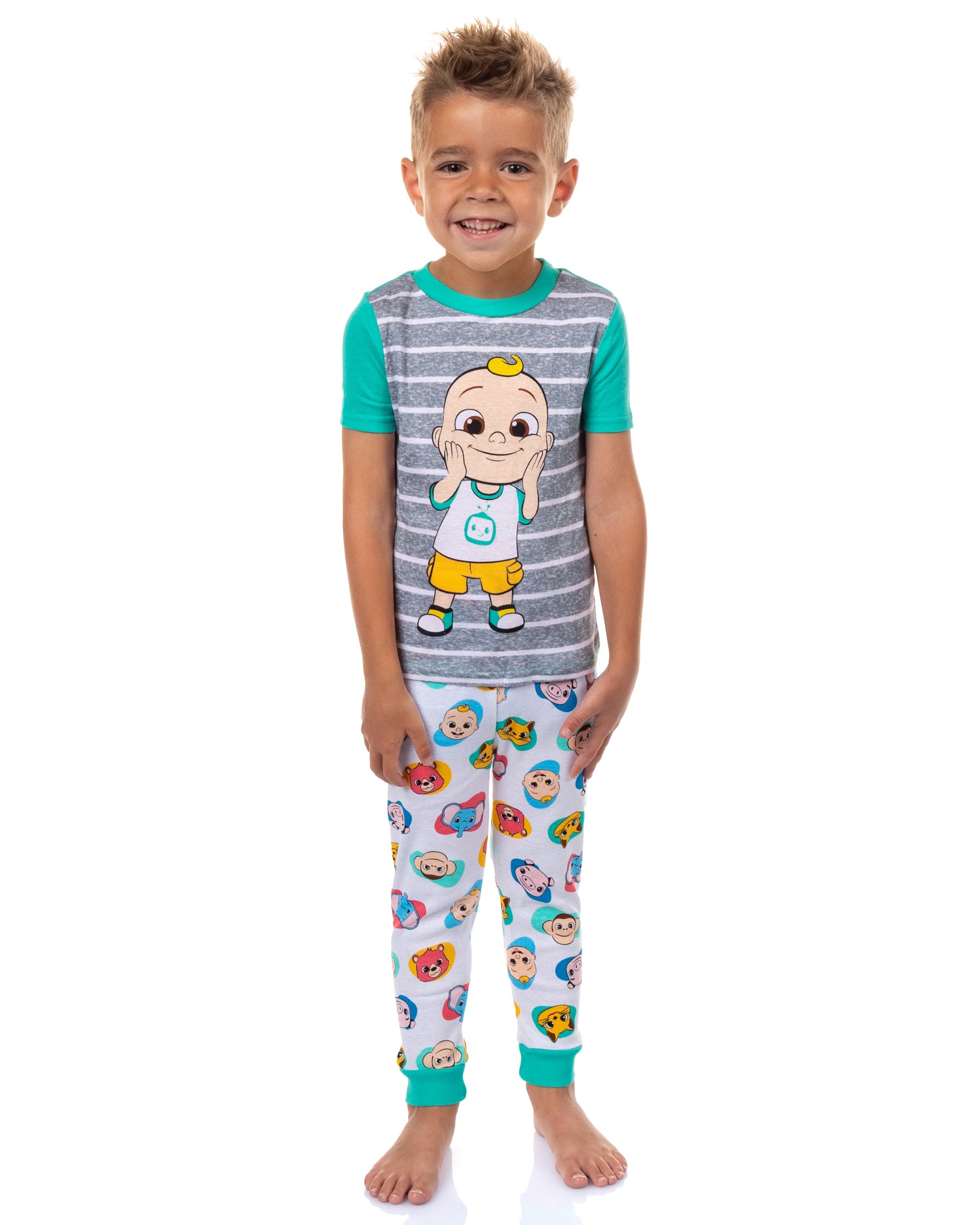 CoComelon Toddler Boys' JJ's Animal Friends Short Sleeve And Pant Pajama Set