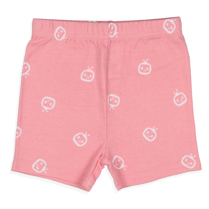 CoComelon Toddler Girls Cute Rainbow Short Sleeve With Shorts Pajama 2PC Set