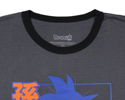 Dragon Ball Super Men's Goku Ramen Kanji Design Adult Anime Ringer T-Shirt