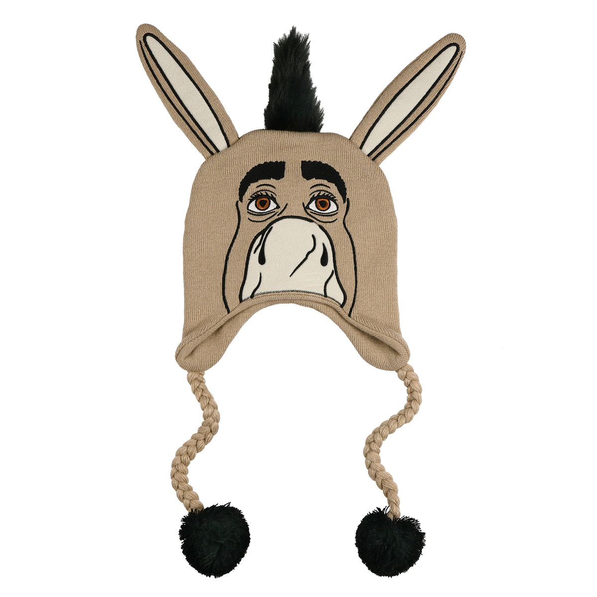 Shrek Beanie Donkey Big Face 3D Peruvian Laplander Pom Knitted Adult Hat