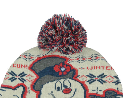 Frosty The Snowman Beanie Winter Fun Fair Isle Frosty Design Cuff Top Pom Beanie