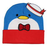 Sanrio Tuxedo Sam Beanie Sam Face Design with Felt 3D Bowtie and Hat Beanie