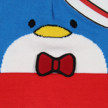 Sanrio Tuxedo Sam Beanie Sam Face Design with Felt 3D Bowtie and Hat Beanie