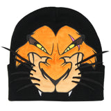 Disney The Lion King Scar Felt Embroidered Face Design Cuffed Beanie