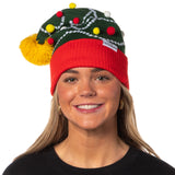 National Lampoon's Christmas Vacation Leaning Tree Squirrel Cuffed Pom Beanie