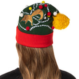 National Lampoon's Christmas Vacation Leaning Tree Squirrel Cuffed Pom Beanie