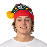 National Lampoon's Christmas Vacation Leaning Tree Squirrel Cuffed Pom Beanie