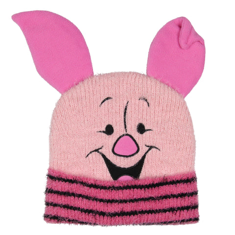 Disney Winnie The Pooh Piglet Embroidered Face and 3D ears Fuzzy Yarn Beanie