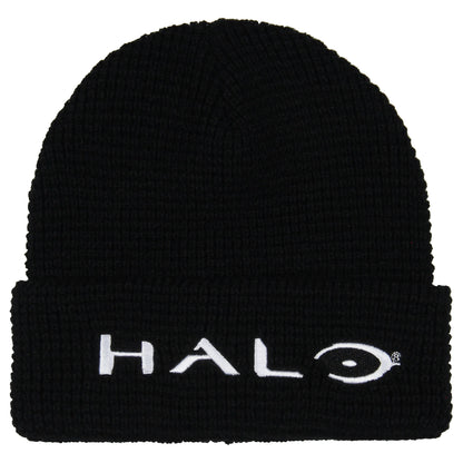 Halo Video Game Embroidered Logo Cuffed Waffle Knit Beanie Hat OSFM