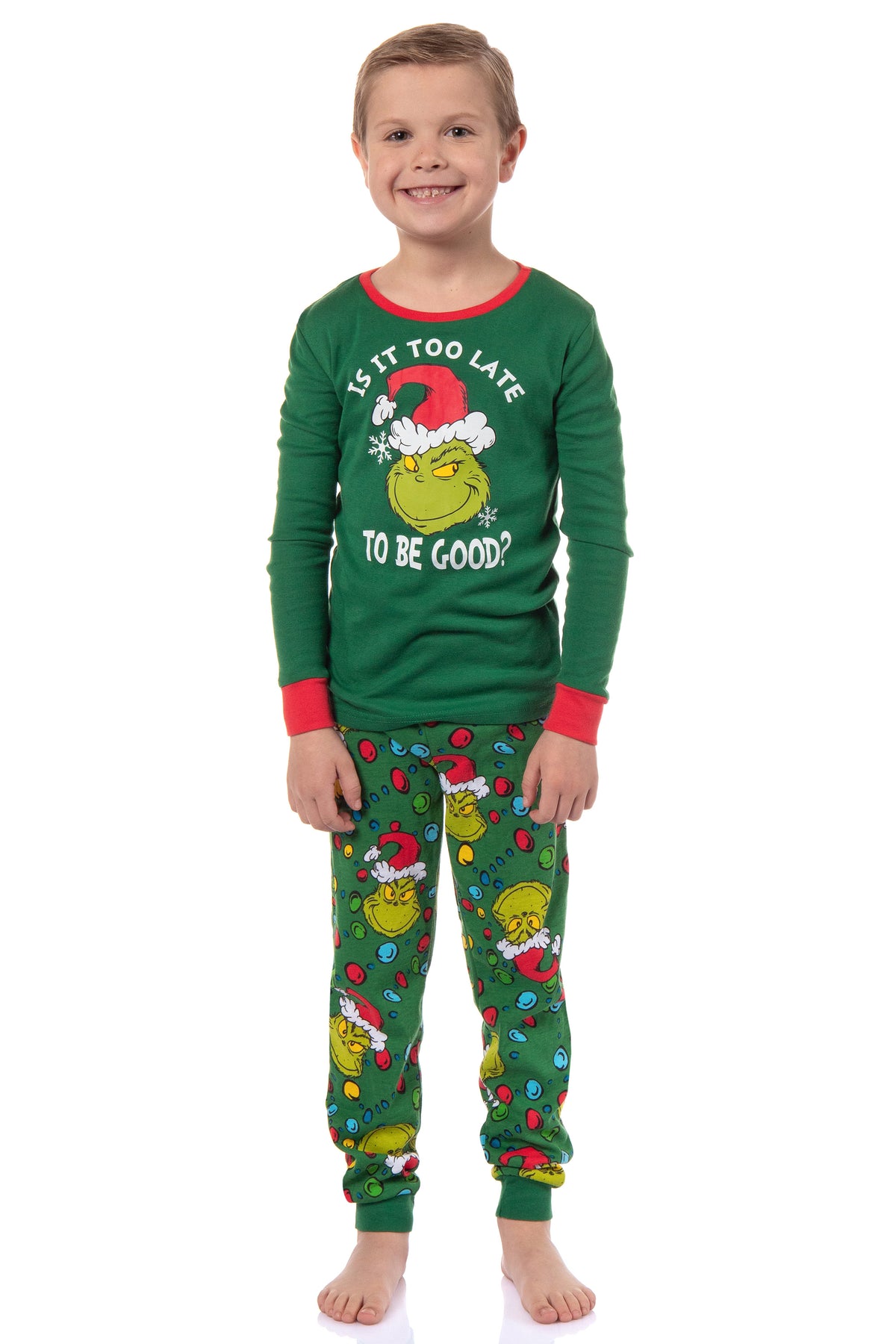 Dr. Seuss How GRINCH Stole Christmas Lights Matching Family Pajama Set