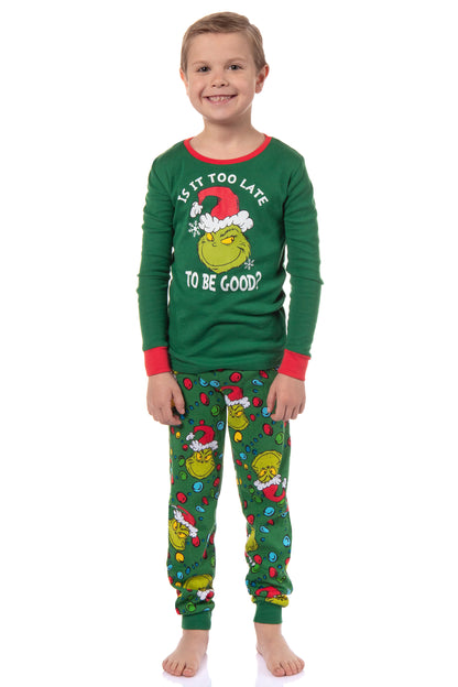 Dr. Seuss How GRINCH Stole Christmas Lights Matching Family Pajama Set