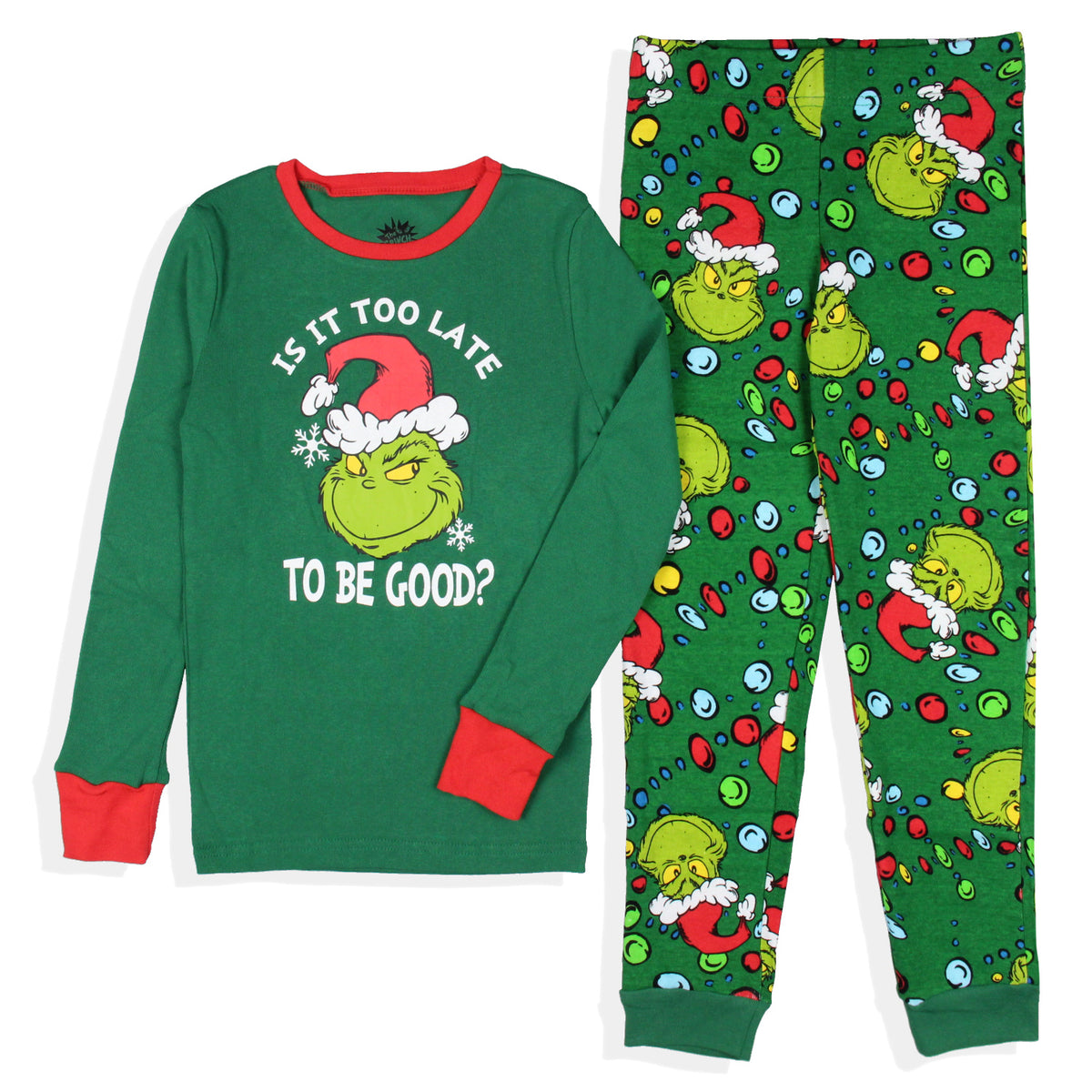 Dr. Seuss How GRINCH Stole Christmas Lights Matching Family Pajama Set