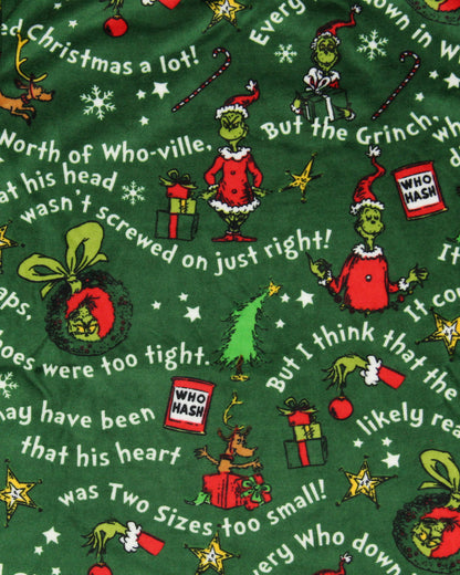 Dr. Seuss GRINCH Christmas Tossed Print Collar Sleep Pajama Set