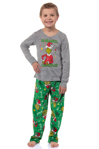 Dr. Seuss GRINCH Boys' Dear Santa, I Can Explain Kids Sleep Set, XS 6