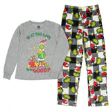 Dr Seuss The Grinch Who Stole Christmas White Buffalo Plaid Matching Family Pajama Set