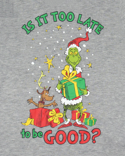 Dr Seuss The Grinch Who Stole Christmas White Buffalo Plaid Matching Family Pajama Set