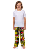 Dr. Seuss The Grinch Pajamas Kid's Santa Hat Buffalo Plaid Lounge Pants