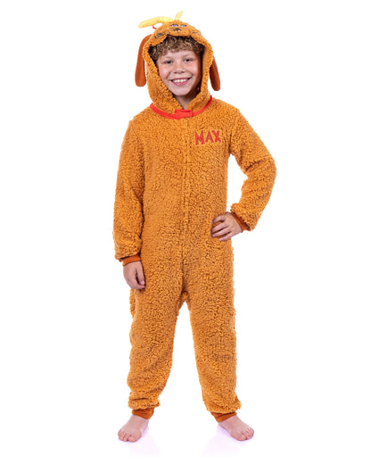 Dr. Seuss The Grinch Max Union Suit Kids Full Zip Lounge Pajamas