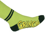 Dr Seuss The Grinch Women's Christmas Plush Grinch Face Knee-High Gripper Sock