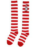 The Cat In The Hat Women's Striped Character Face Knee High Sock