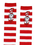 The Cat In The Hat Women's Striped Character Face Knee High Sock