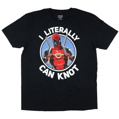 Marvel Deadpool T-Shirt I Literally Can Knot Men's Short Sleeve Tee (L)