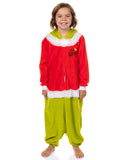 The Grinch Union Suit Big Kids Santa Claus Costume Kigurumi Hooded Pajama