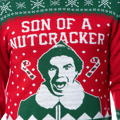 ELF Movie Men's Son of a Nutcracker Ugly Sweater for Christmas Knit Pullover