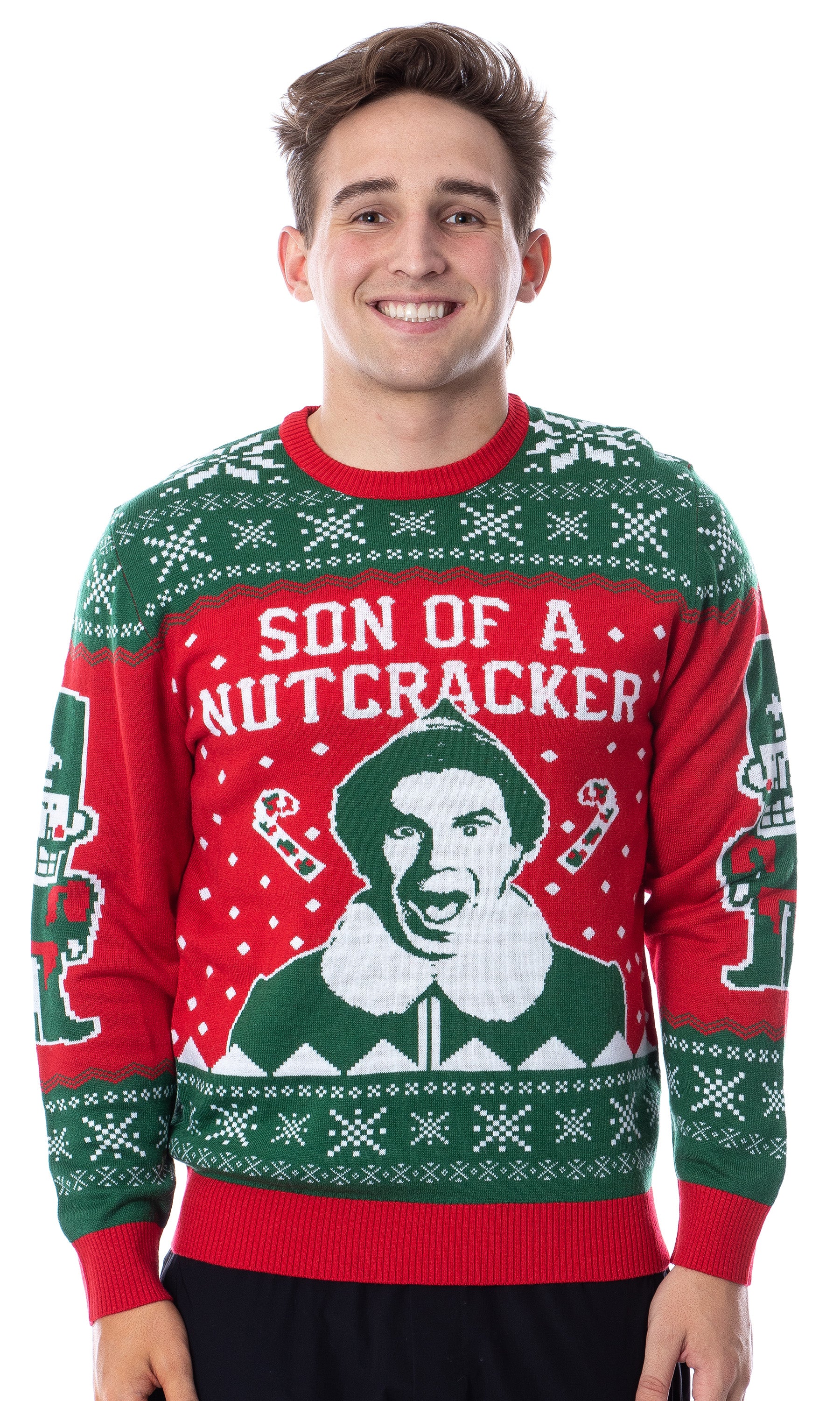 ELF Movie Men's Son of a Nutcracker Ugly Sweater for Christmas Knit Pullover