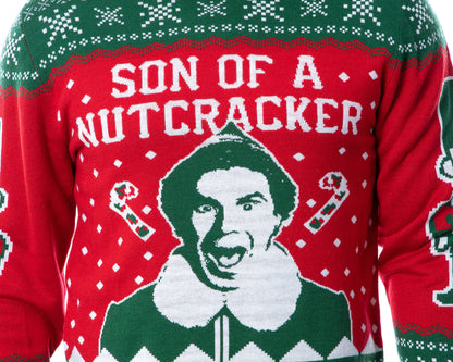 ELF Movie Men's Son of a Nutcracker Ugly Sweater for Christmas Knit Pullover